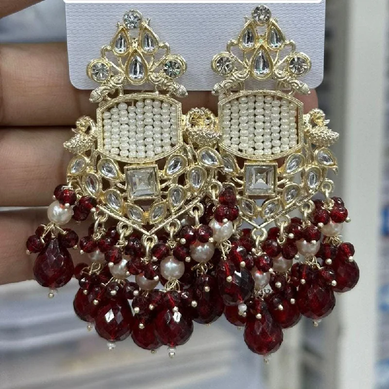 Personalized Jewelry At Special Discount Rates Kavita Art Gold Plated Kundan Stone And Beads Dangler Earrings