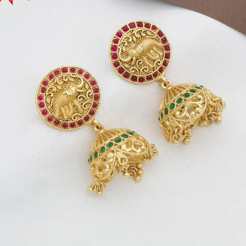 Fashion-Forward Jewelry At Incredible Prices Manisha Jewellery Gold  Plated Pota Stone And Pearls Elephant Style Jhumki Earrings