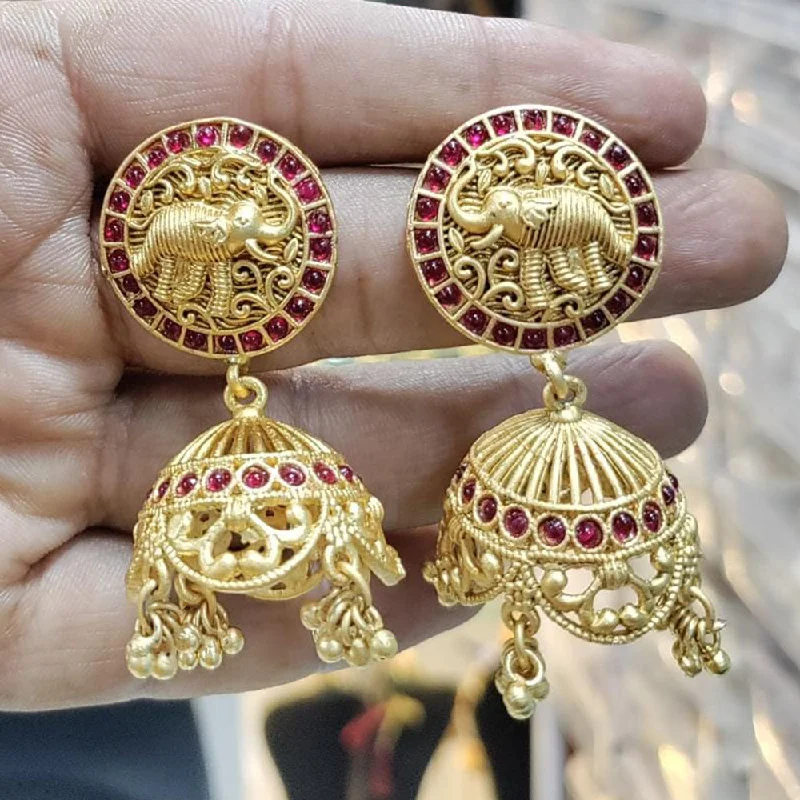 Elegant Jewelry, Exclusive Prices – Shop Now Manisha Jewellery Gold  Plated Pota Stone And Pearls Elephant Style Jhumki Earrings