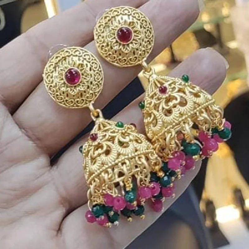 Grab Your Favorite Jewelry At The Lowest Prices Manisha Jewellery Gold  Plated Pota Stone And Pearls Jhumki Earrings