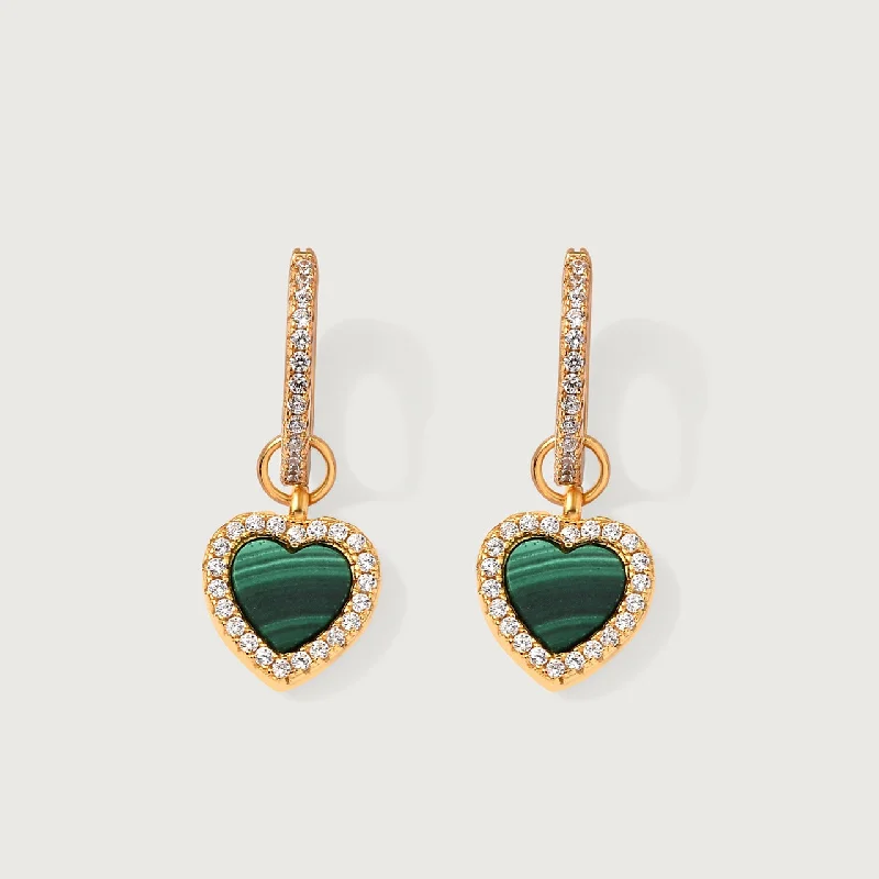 Dazzling Deals On Necklaces, Bracelets, And More Modern Love Malachite Heart Huggie Hoops