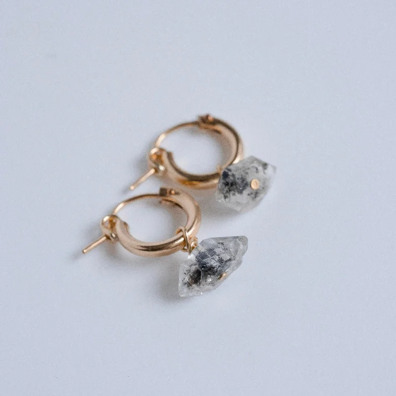 Don't Miss Out On Jaw-Dropping Jewelry Discounts Quartz Gemstone Huggie Hoops - Choose Your Metal