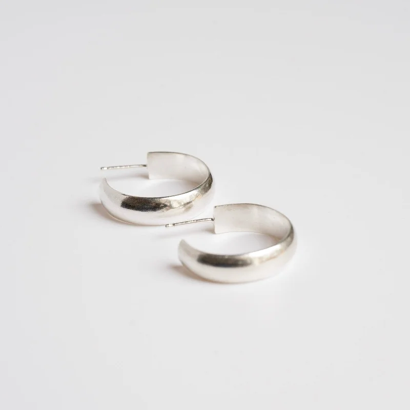 Classic And Modern Jewelry Styles On Sale Sterling Silver Chunky Hoop Earrings