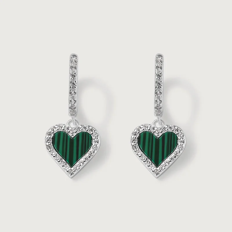 Limited-Time Jewelry Sale – Don't Miss Out On Dazzling Discounts Modern Love Malachite Heart Hoops