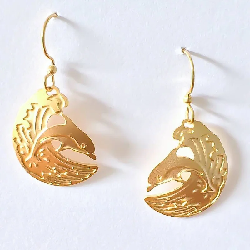 Seasonal Jewelry Sale – Upgrade Your Collection Wave Riding Dolphin Earrings