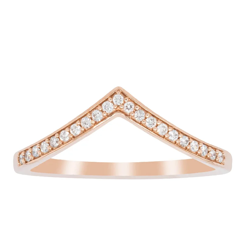 Don't Miss Out – Shop Elegant Jewelry For Less 14ct Rose Gold Diamond Chevron Band