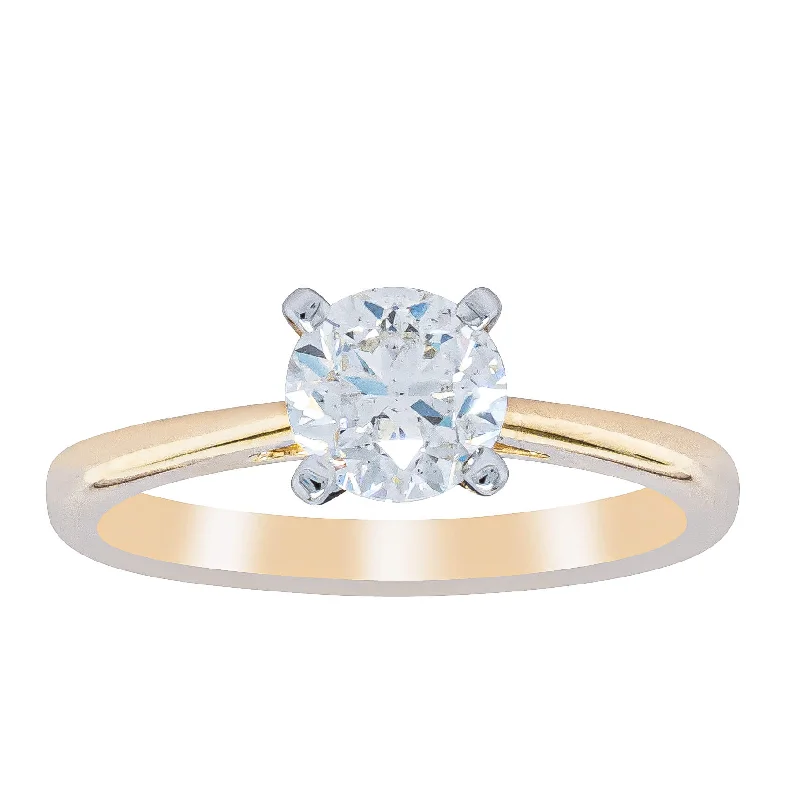 Dainty Floral Jewelry For Feminine Elegance 14ct Yellow Gold 1.00ct Diamond Luna Ring