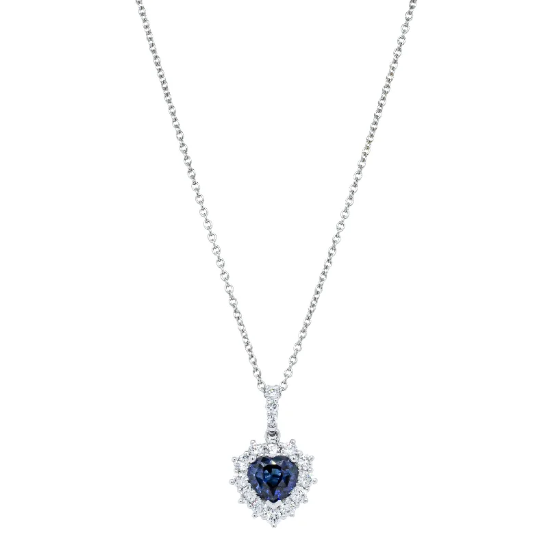 Jewelry Deals That Sparkle – Shop Today 18ct White Gold 1.27ct Sapphire & Diamond Heart Belle Pendant