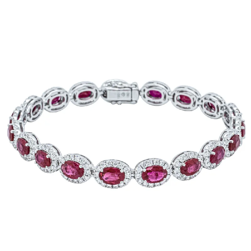 High-End Jewelry, Now More Affordable Than Ever 18ct White Gold 10.50ct Ruby and Diamond Bracelet