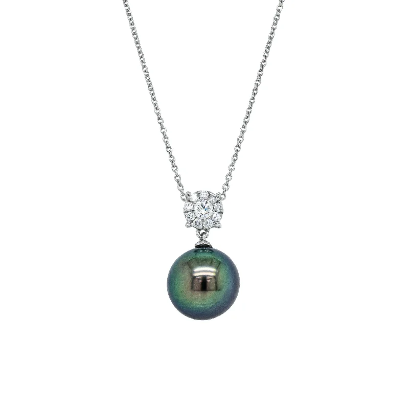 Affordable Elegance – Premium Jewelry At Special Prices 18ct White Gold 12.5mm Tahitian Black Pearl & Diamond Galaxy Necklace