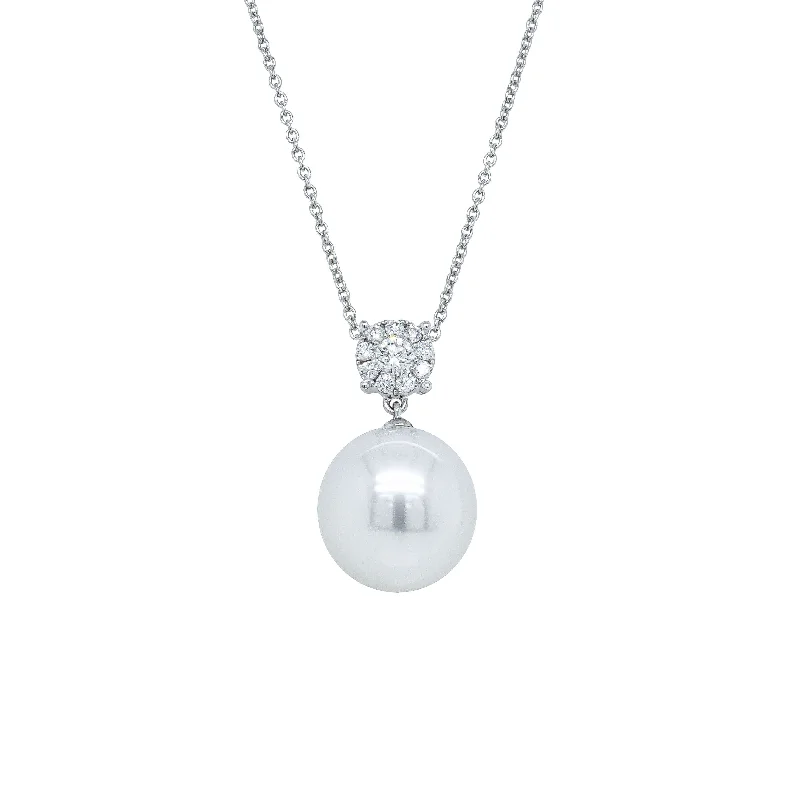 Beautiful Jewelry, Breathtaking Discounts – Hurry In 18ct White Gold 13.4mm South Sea Pearl & Diamond Galaxy Necklace