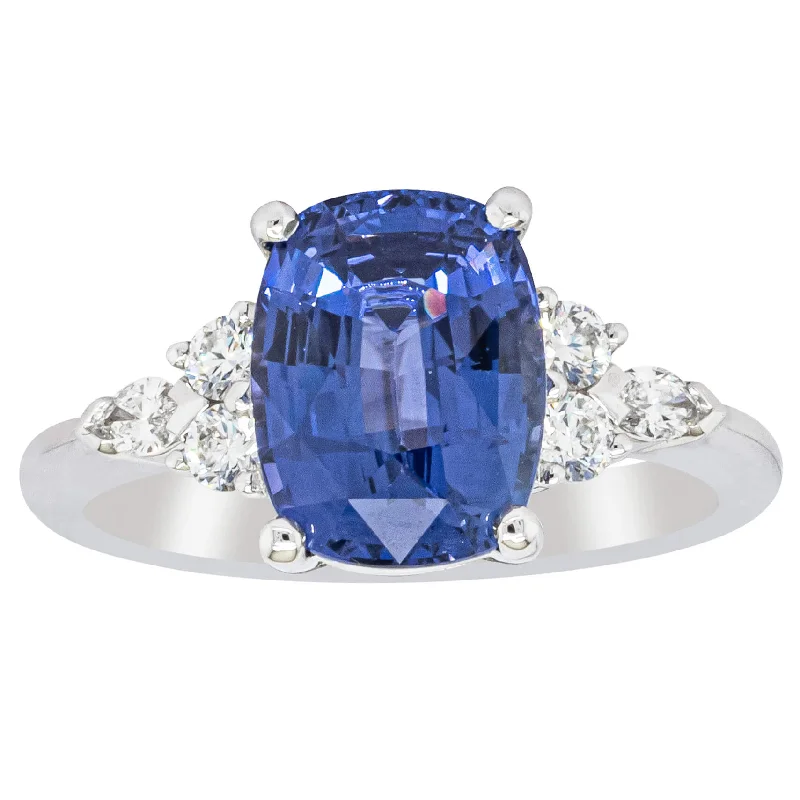 Premium Jewelry Now Available At Special Discounts 18ct White Gold 4.00ct Sapphire & Diamond Oriana Ring