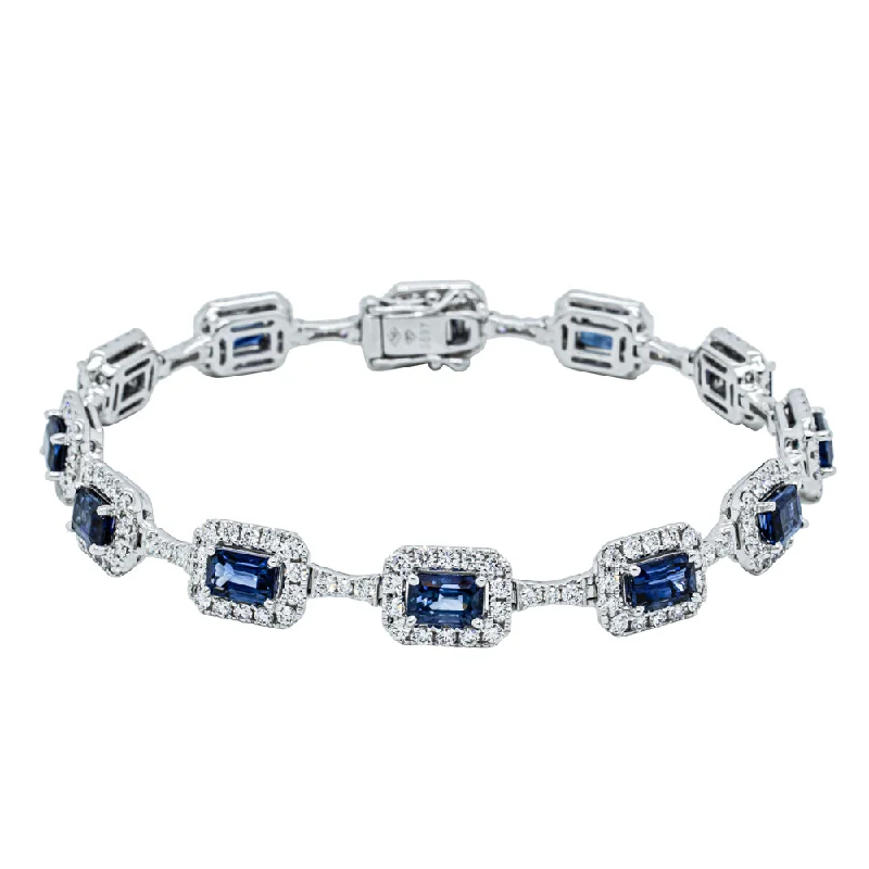 Best Jewelry Deals – Shop Premium Pieces At Great Prices 18ct White Gold 6.97ct Sapphire & Diamond Tennis Bracelet