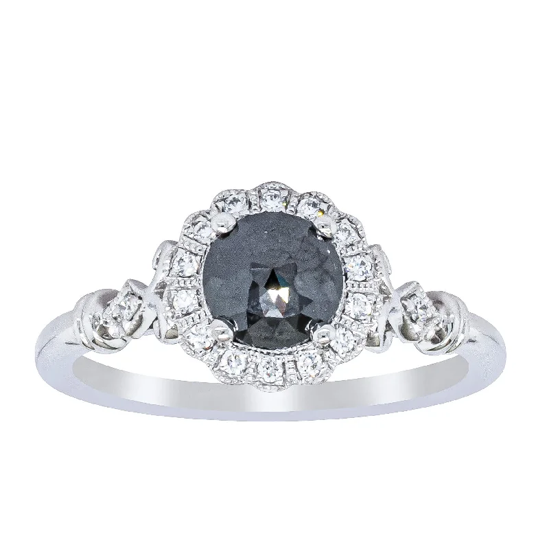 Bohemian-Inspired Jewelry For Free-Spirited Fashion 18ct White Gold .70ct Black Diamond Versailles Ring