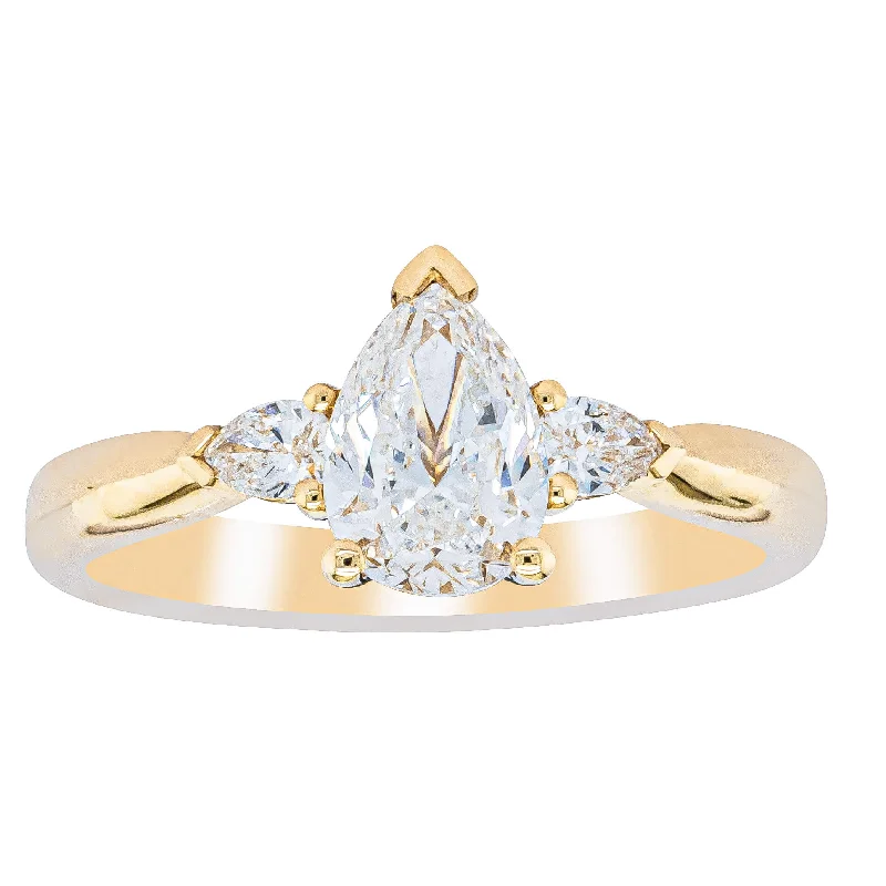 Huge Savings On Timeless Jewelry Collections 18ct Yellow Gold 1.00ct Pear Diamond Ayla Ring