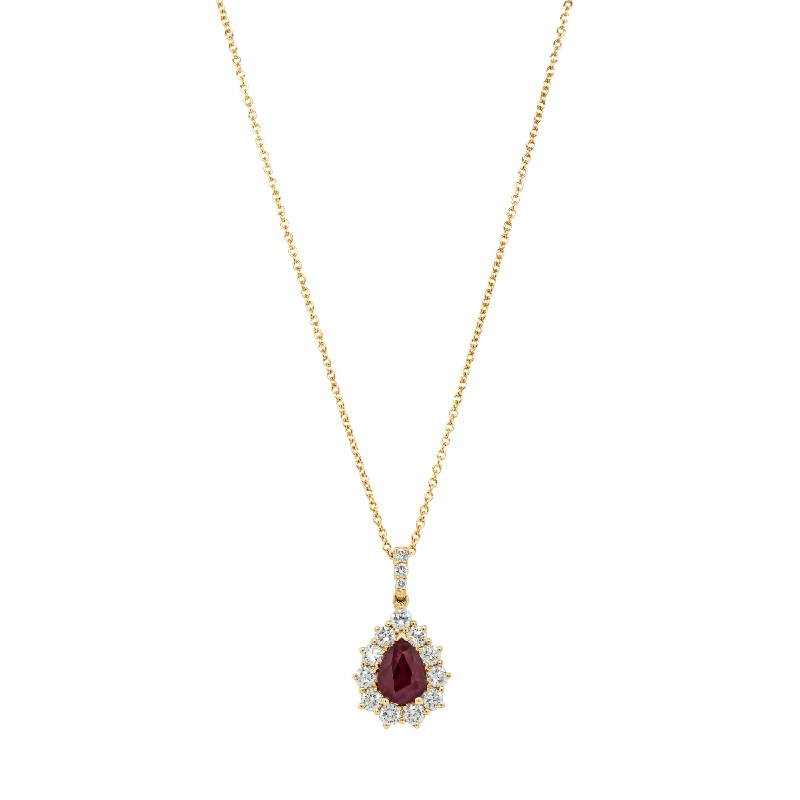 High-End Sparkle, Low-End Prices – Jewelry Sale Live 18ct Yellow Gold 1.25ct Ruby & Diamond Belle Pendant