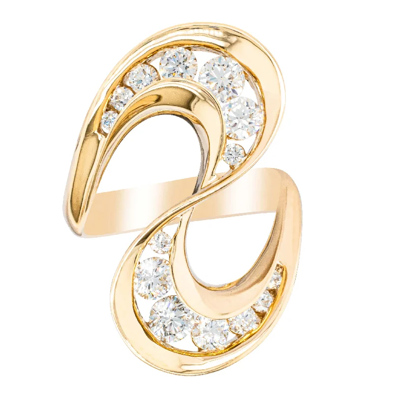 Limited-Stock Jewelry Sale – Once It's Gone, It's Gone 18ct Yellow Gold 1.33ct Diamond Flamenco Ring