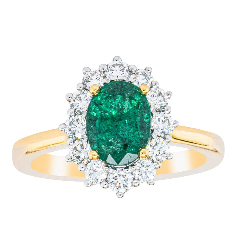 Flash Sale On Stunning Jewelry – Don't Miss Out 18ct Yellow Gold 1.40ct Emerald & Diamond Belle Ring