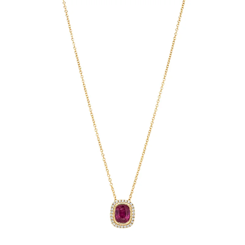 Exclusive Jewelry Markdowns – Limited-Time Offer 18ct Yellow Gold 1.54ct Pink Sapphire & Diamond Isla Pendant