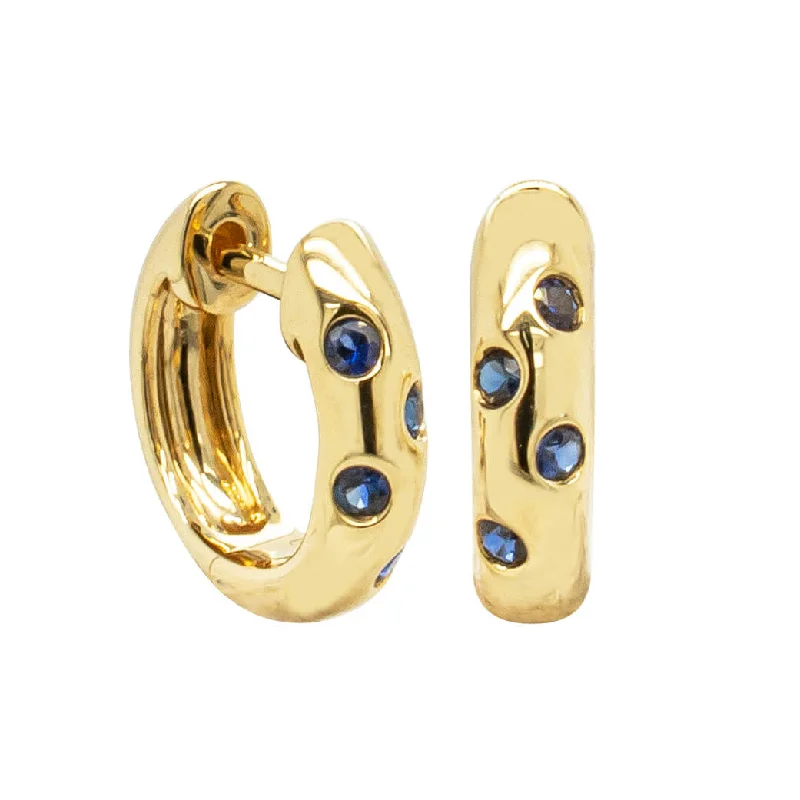 Flash Jewelry Sale – Get Stunning Pieces At Low Prices 18ct Yellow Gold .18ct Sapphire Lucky Huggie Earrings