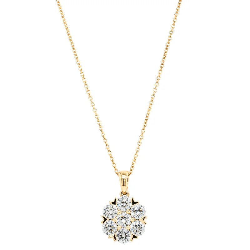 Grab Stylish Jewelry Before The Sale Ends 18ct Yellow Gold 2.00ct Diamond Lotus Pendant