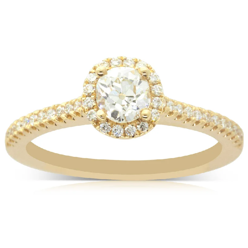 Eco-Friendly Sustainable Jewelry For Conscious Buyers 18ct Yellow Gold Diamond Halo Ring