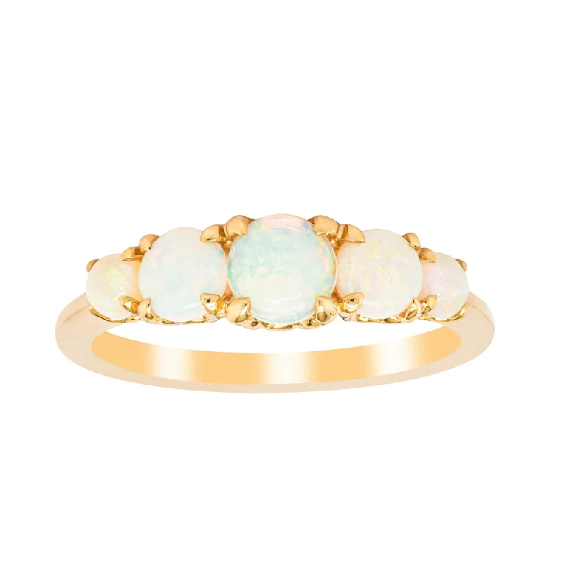 Save On Luxury Jewelry Pieces – Limited-Time Offers 18ct Yellow Gold Five Stone Opal Octavia Ring