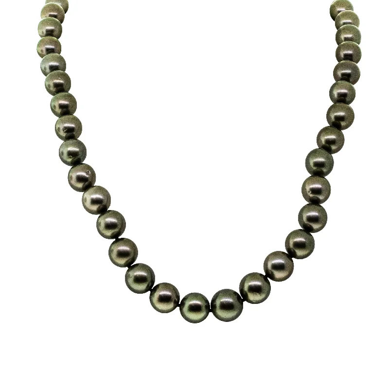 Limited-Stock Jewelry Clearance – Grab Your Favorites Now 18ct Yellow Gold Tahitian Black Pearl Strand