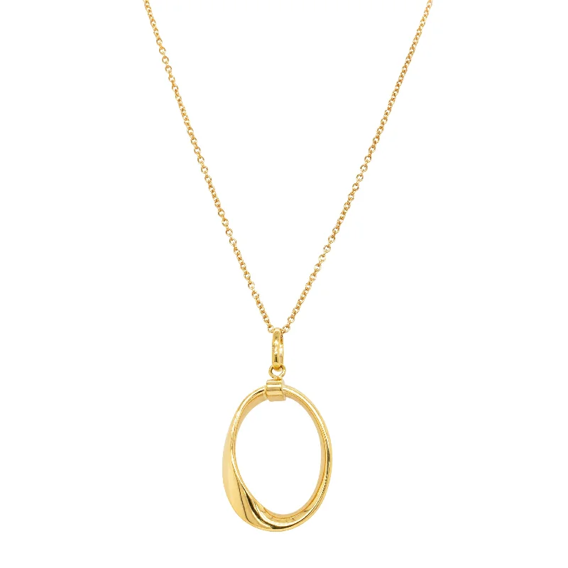 Fashion-Forward Jewelry At Incredible Prices 9ct Yellow Gold Oval Ribbon Pendant with Chain