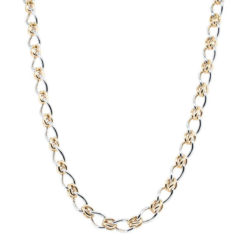 Exclusive Gemstone Jewelry At Special Prices 9ct Yellow Gold & Sterling Silver Twist Cable and Knot Necklace