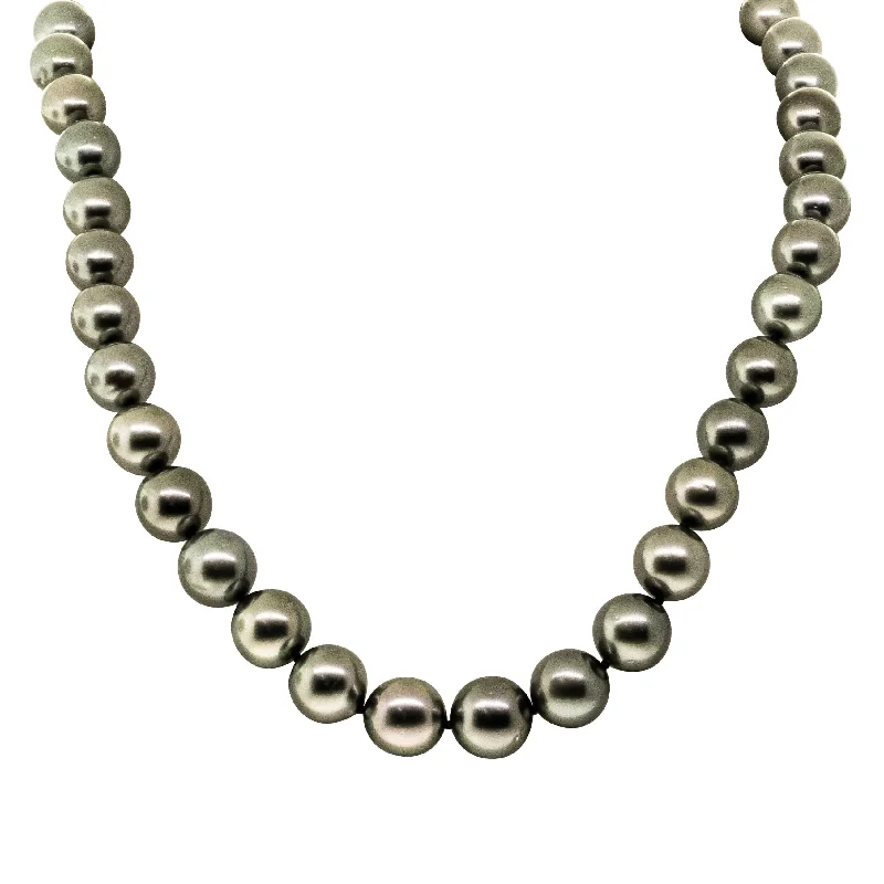 Grab Your Dream Jewelry At The Lowest Prices 9ct Yellow Gold Tahitian Black Pearl Strand