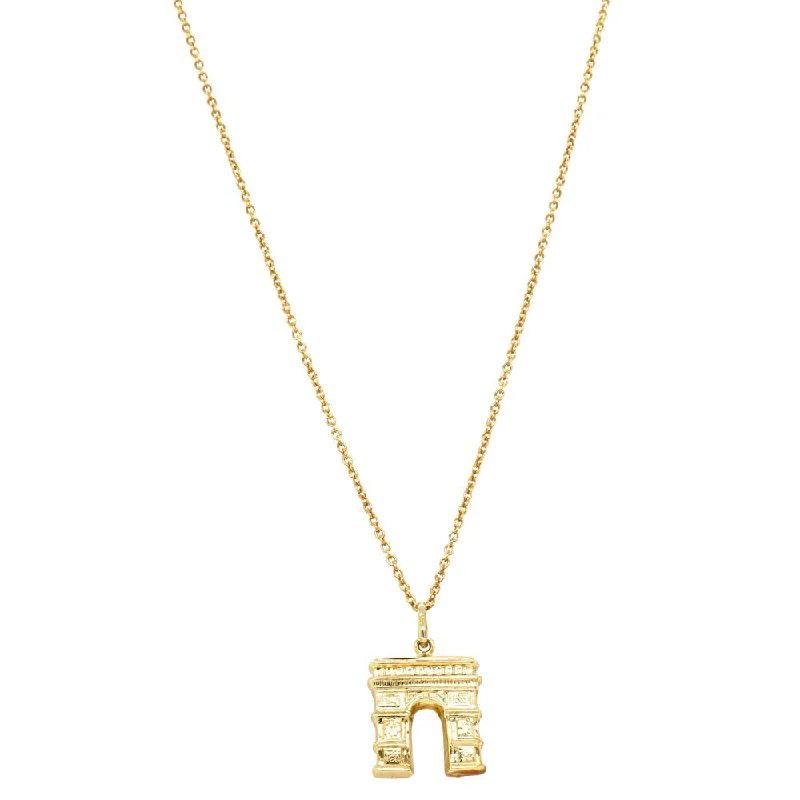 Affordable Elegance – Special Jewelry Sale Now Live Deja Vu 14ct Yellow Gold Hollow Arc De Triomphe Necklace