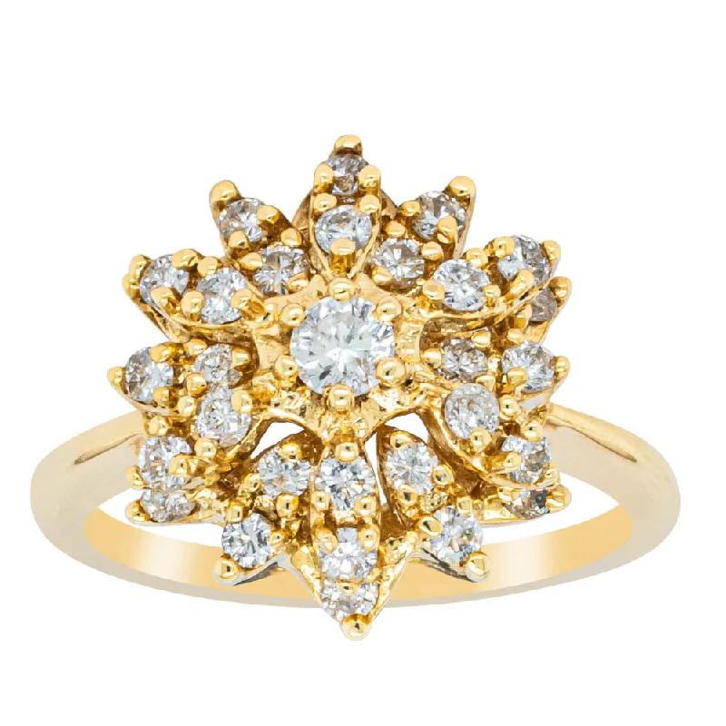 Trendy Minimalist Jewelry For Everyday Wear Deja Vu 18ct Yellow Gold .70ct Diamond Cluster Ring