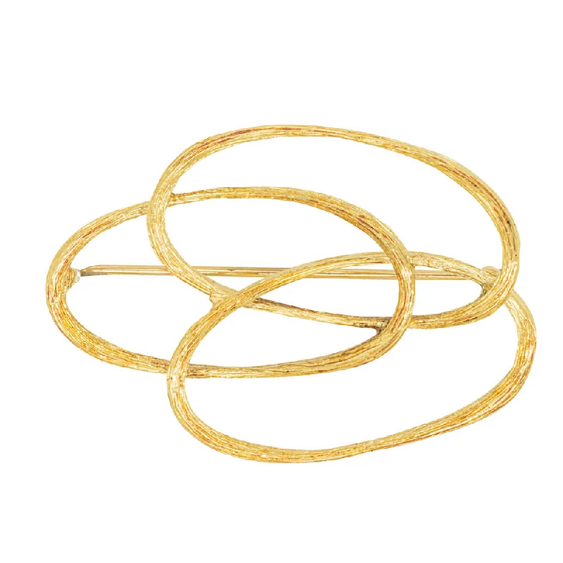 Final Call For Exquisite Jewelry At Reduced Rates Deja Vu 18ct Yellow Gold Oval Hoops Brooch