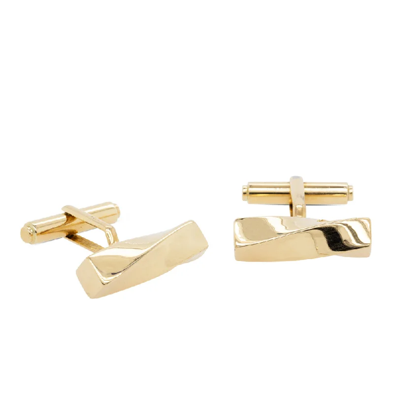 Affordable Gold-Plated Jewelry For Modern Fashion Deja Vu 18ct Yellow Gold Twist Cufflinks