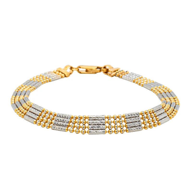 Modern Jewelry At Exclusive Discounts – Shop Today Deja Vu 22ct Yellow & White Gold Bracelet