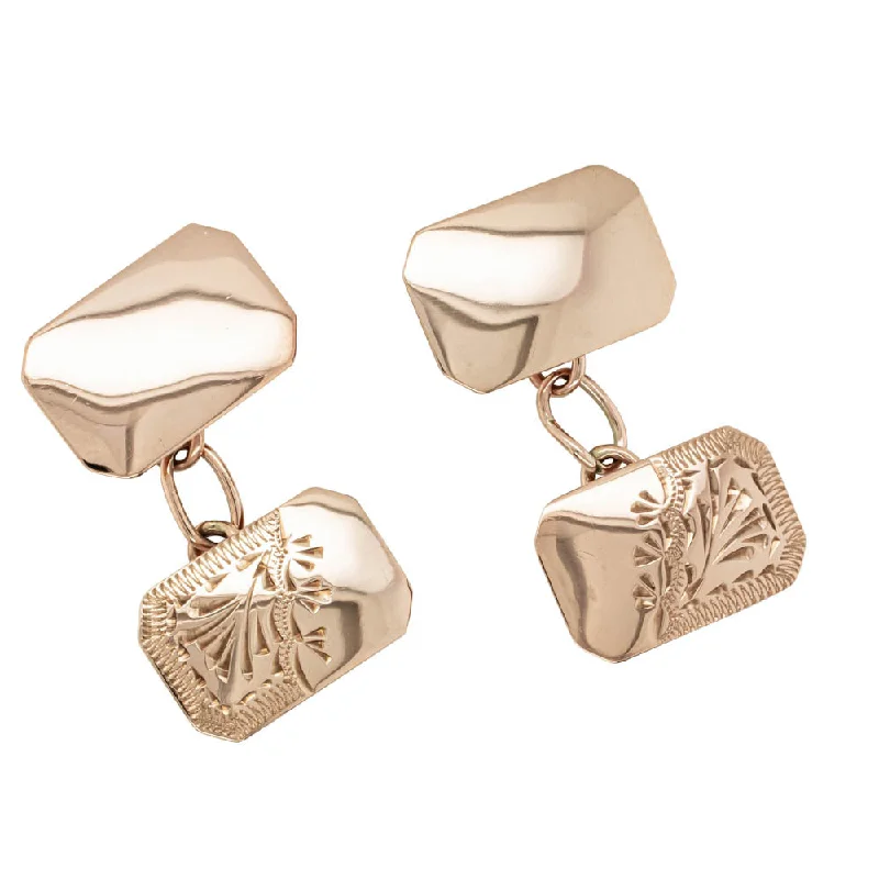 Buy More, Save More On Stunning Jewelry Pieces Deja Vu 9ct Rose Gold Engraved Cufflinks