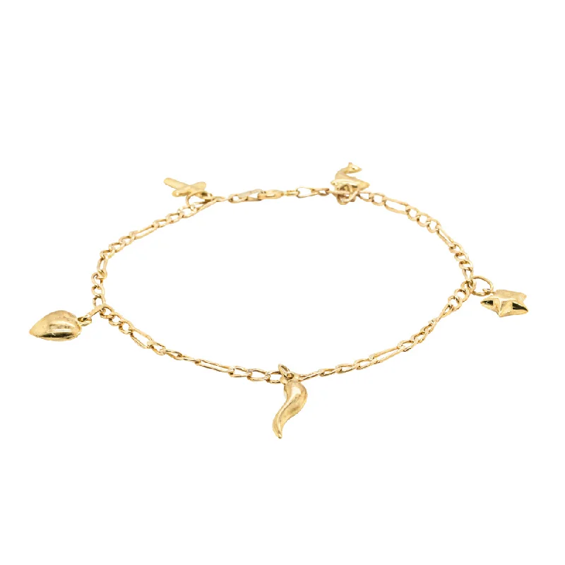 Grab Your Favorite Jewelry At The Lowest Prices Deja Vu 9ct Yellow Gold Charm Bracelet