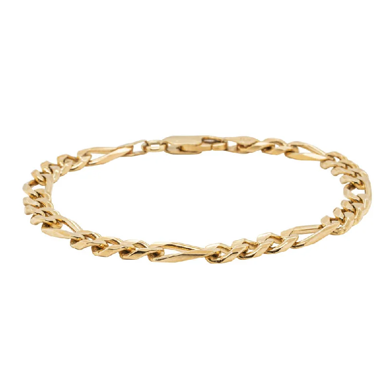 Your Perfect Accessory Now At The Best Price Deja Vu 9ct Yellow Gold Figaro Bracelet