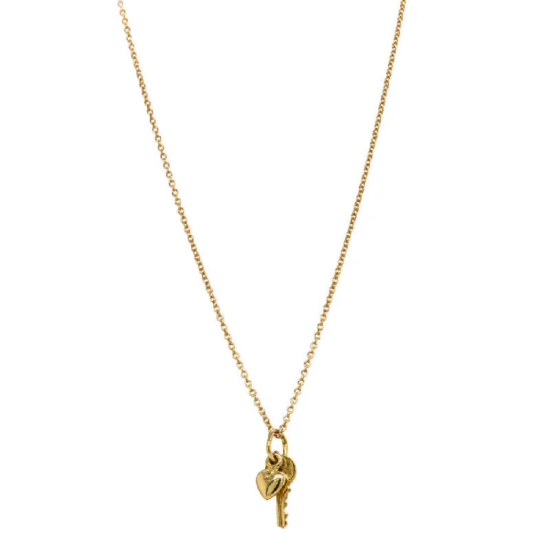 Elegant Jewelry Styles At Budget-Friendly Prices Deja Vu 9ct Yellow Gold Heart & Key Necklace