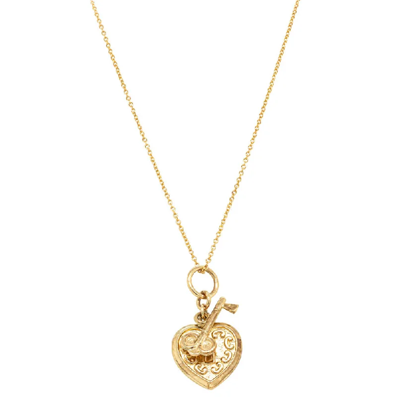 Luxury Jewelry Without The Luxury Price Tag Deja Vu 9ct Yellow Gold Love Lock and Key Necklace