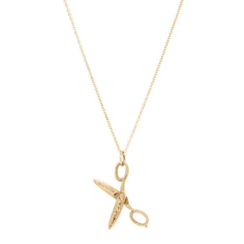 Unique Jewelry Designs Now At Discounted Rates Deja Vu 9ct Yellow Gold Scissors Necklace