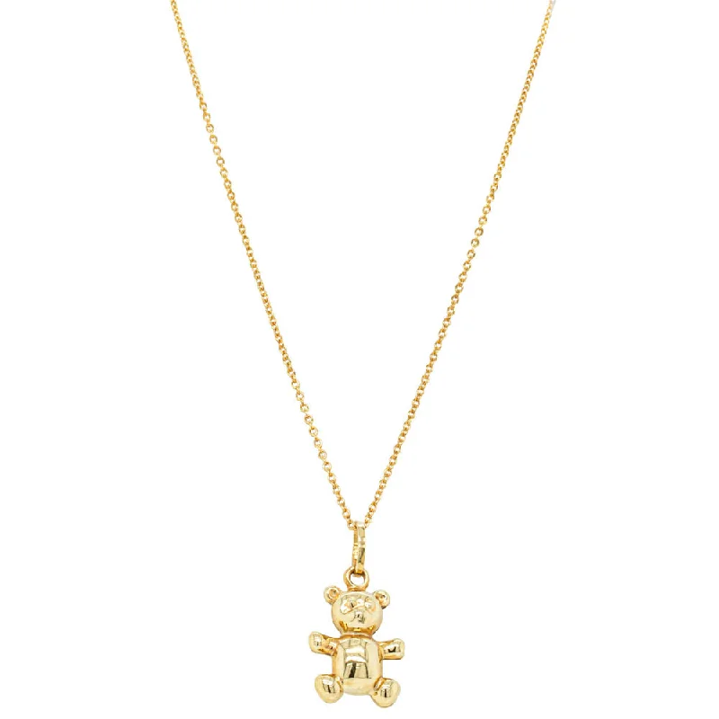 Trending Jewelry Now At Unbeatable Prices Deja Vu 9ct Yellow Gold Hollow Teddy Necklace