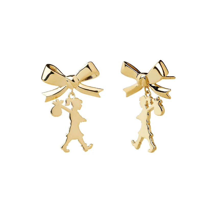 Best Jewelry Sale Prices – Limited-Time Offer Karen Walker Girl With The Bow Earrings - 9ct Yellow Gold