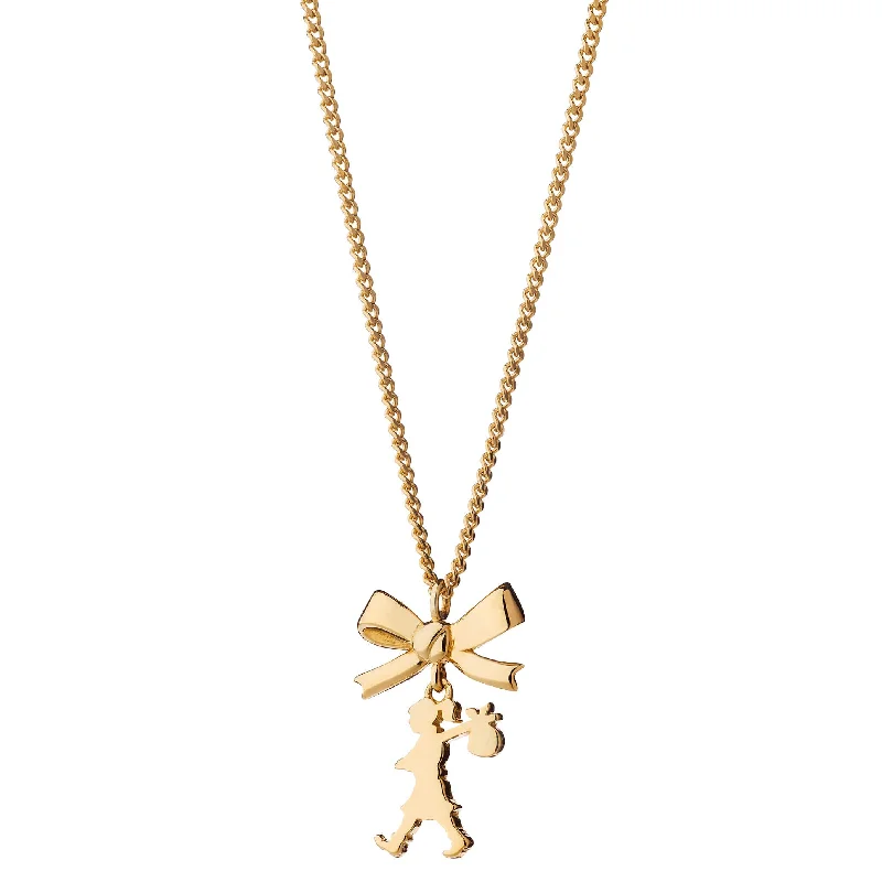 Exclusive Jewelry Sale – Shine For Less Karen Walker Mini Girl with a Bow Necklace - 9ct Yellow Gold