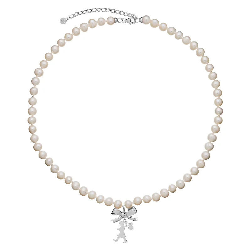 Shop Dazzling Jewelry At The Best Prices Karen Walker Pearls with Bow & Runaway Girl Necklace - Sterling Silver