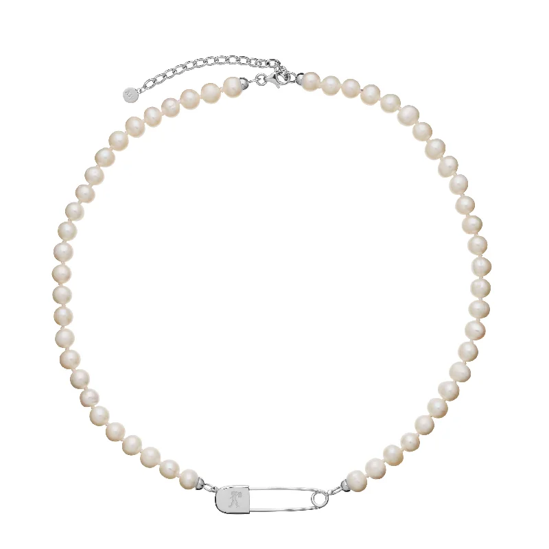 Shop Fine Jewelry With Exclusive Savings Karen Walker Runaway Safety Pin & Pearl Necklace - Sterling Silver