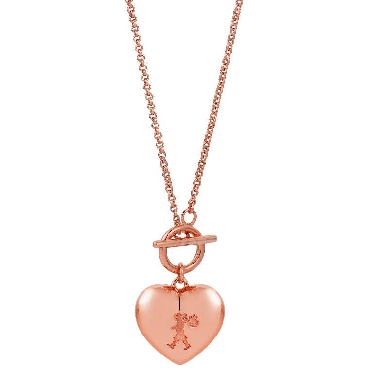 Shop Jewelry That Shines Without The High Price Karen Walker x Walker & Hall Runaway Heart Fob Necklace - 9ct Rose Gold