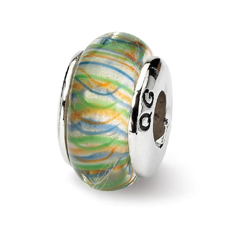 Elegant Jewelry At Unbeatable Offers – Shop Before It's Gone Pastel Striped Glass Sterling Silver Bead Charm