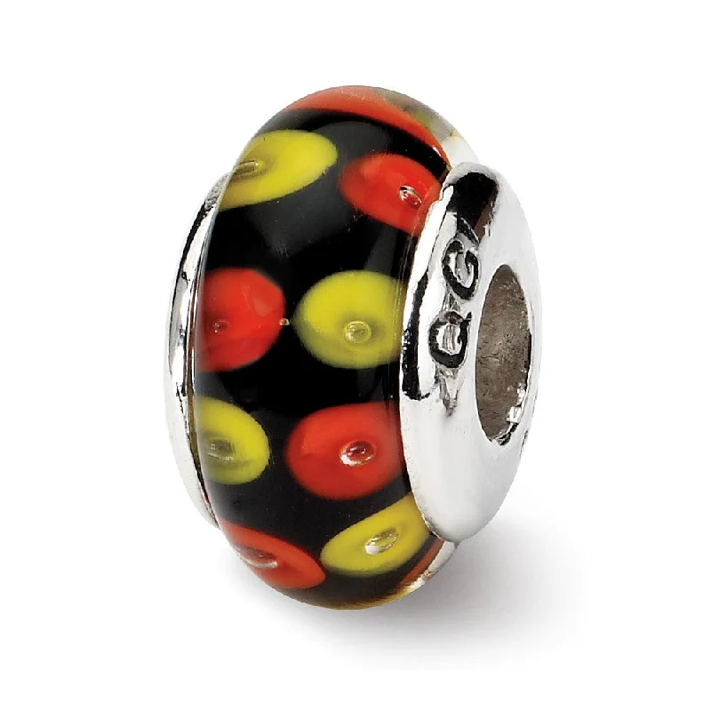 Exclusive Jewelry Discounts – Shop Now For Savings Red & Yellow Dotted Glass Sterling Silver Bead Charm